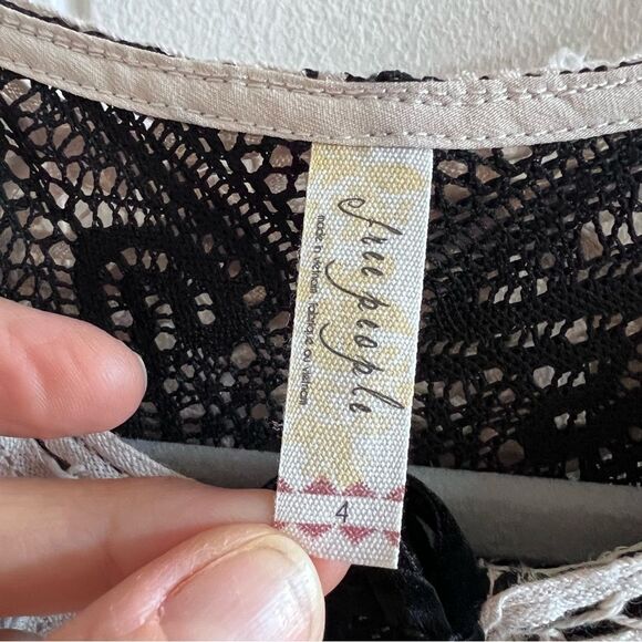 Free People  Talk that Talk Peter Pan Collar Fit and Flare Lace Dress - Picture 12 of 16